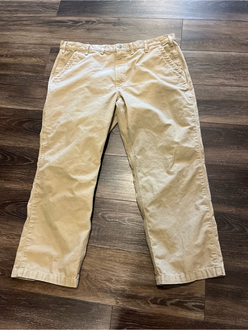 Carhartt B299 OKH Men's Khaki Cotton Canvas Work Pants Relaxed Fit Size 44x30